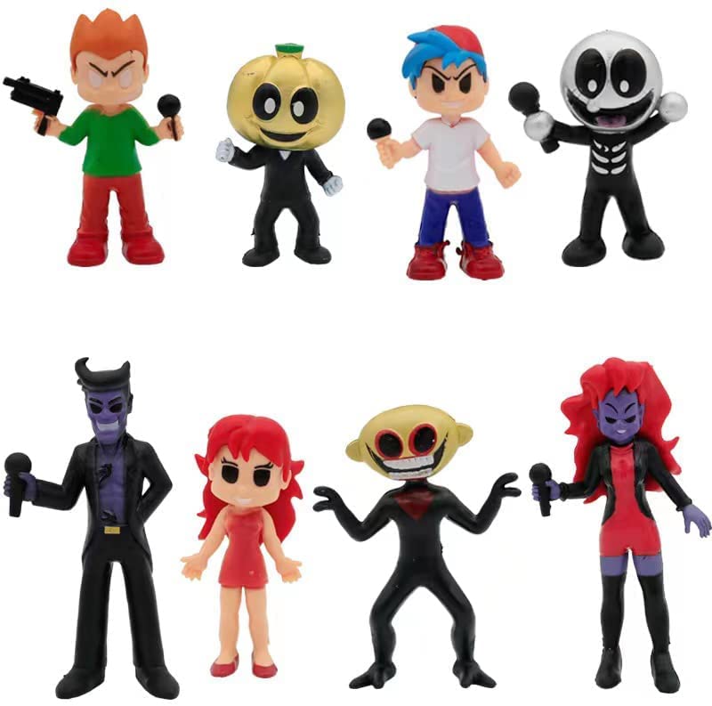 Friday Night Funkin Cake Topper, PVC Toys Mini Figures Toy8Pcs/Set