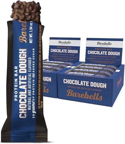 Image of Barebells Protein Bars Chocolate Dough - 12 Count, Pack of 2 - Protein Snacks with 20g of High Protein - Low Carb Protein Bar with 1g of Total Sugars - Perfect on The Go Low Carb Snack & Breakfast Bars