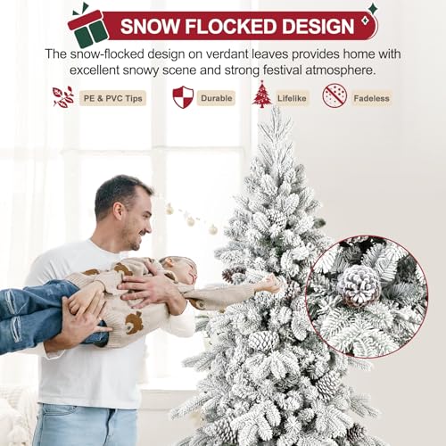 4ftsnowflockedchristmastreewith455pepvcmixedbranchtipsunlitartificialskinnypencilchristmastreewith19pineconeshingedpremiumxmasslimfirtreesforhomeofficepartydecoration  Urban Country Home Decor 4 ft snow flocked christmas tree with 455 pepvc mixed branch tipsunlit artificial skinny pencil christmas tree with 19 pine coneshinged premium xmas slim fir trees for homeofficeparty decoration  urban country home decor