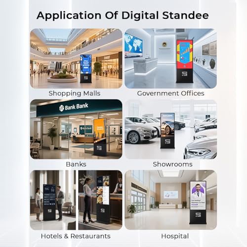 Image of Interactive Vivid Non Touch Screen Digital Standee Kiosk- Android Wi-Fi Floor Stand Digital for Restaurants, Exhibitions,Shopping Malls,Weddings&Real Estate Projects(Touch Screen, 65 Inch)