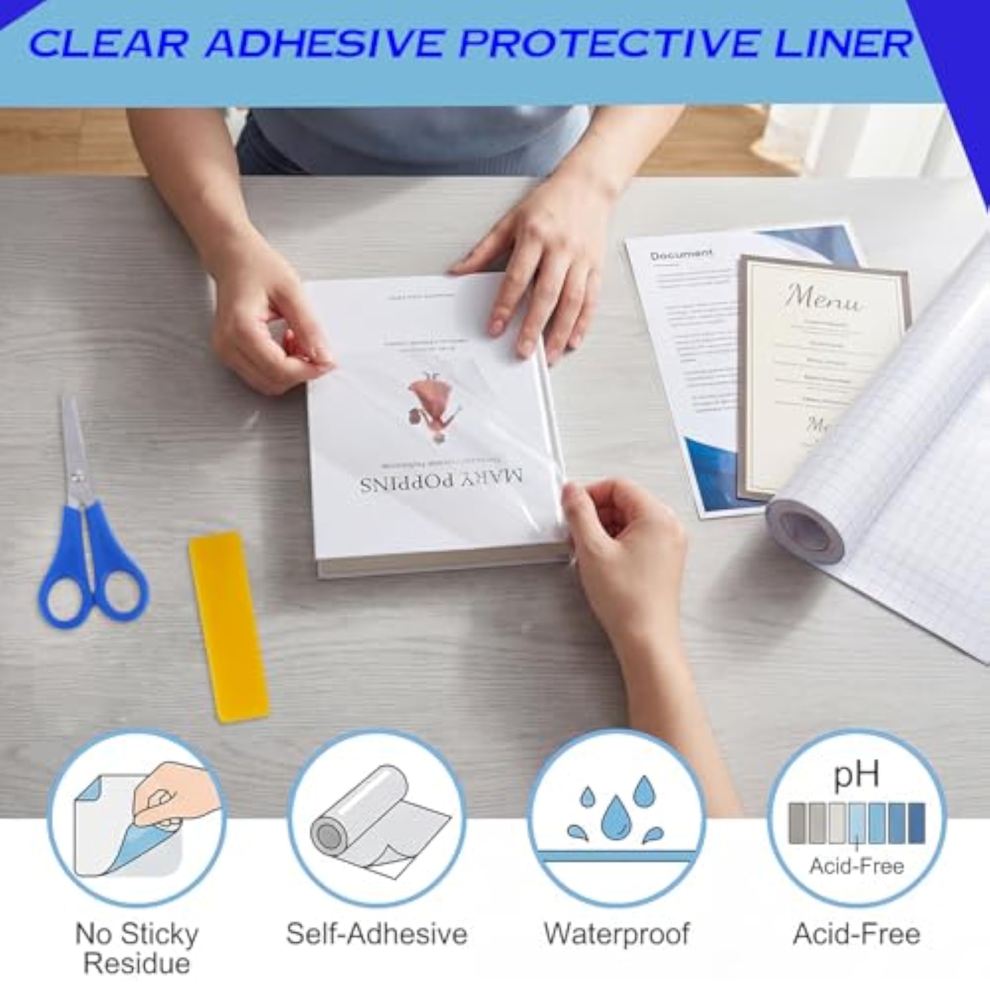 Clear Contact Paper Roll for Crafting and Home Decor
