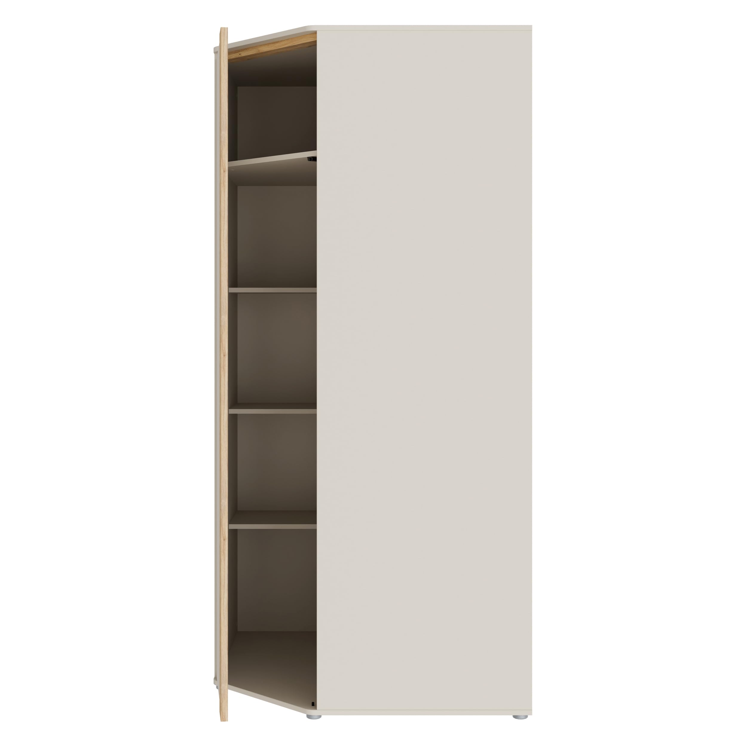 Forte WEXLIN - Armadio angolare 90 95, moderno con porta armadio, camera dei bambini e dei ragazzi, cashmere, beige, decorazione in legno di quercia, 92,2 cm di larghezza x 193,7 cm di altezza x 92,2