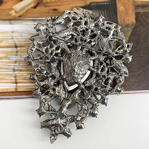 SELOVO Leaf Bouquet Scarf Big Brooch Pin Broach Crystal Jewelry4