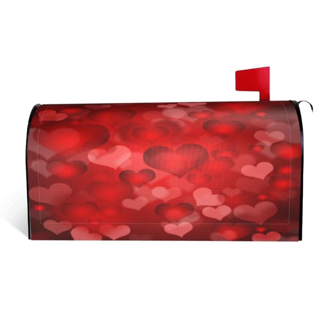 AEIOAE Valentines Day Mailbox Covers Magnetic Standard Size 18" x 21", Mothers Day Red Love Heart Mailbox Covers Mail Wraps Cover Letter Post Box for Gardern Yard Outdoor Decor