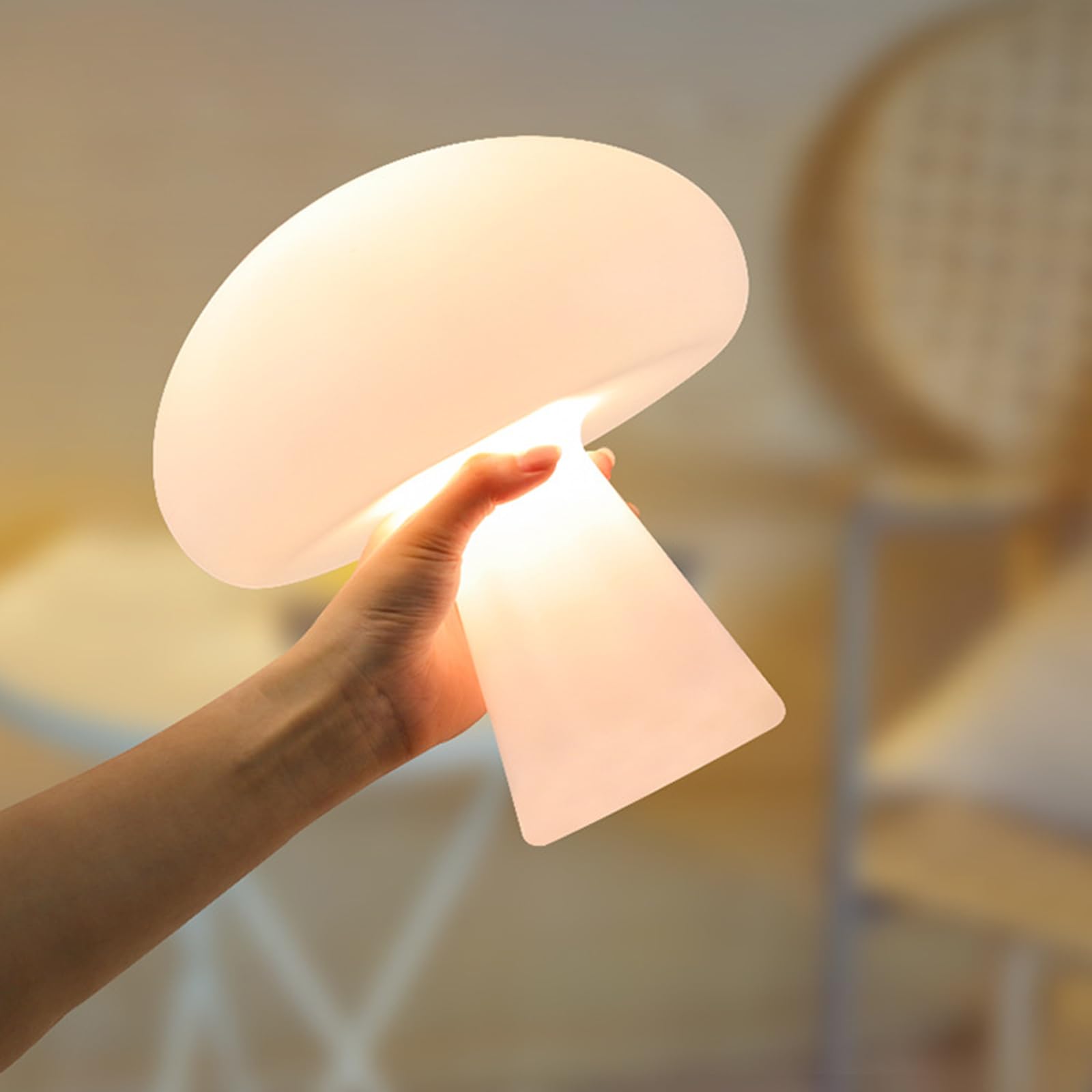 Pilz Tischlampen mit einfachen Stilen, künstlerisches Nachttischlicht für Schlafzimmer, Nachttisch und Wohnzimmer, dekorieren wiederaufladbares Nachtlicht