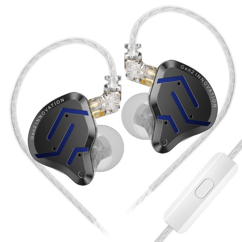 KZ ZSN PRO 2 BA+DD 5 Driver IEM Earphones, Metal Cover Gaming Earbuds, HiFi Wired with 2 Pin Detachable Cable, for Musicians, DJs, and Drummers