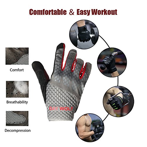 New Full Finger Workout Gloves,Gym Fitness, Weight Lifting Wrist Wraps Genuine Leather Palm Protection & Strong Grip,Quality Breathable Comfort Gloves,Cycling, Pull Ups,Cross Training for Men & Women