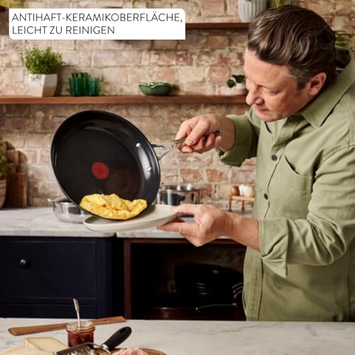 Jamie Oliver by TEFAL Direct Cook Bratpfanne 24 cm, inkl. Pfannenschoner, antihaftbeschichtete Keramikoberfläche… – Ansicht 2