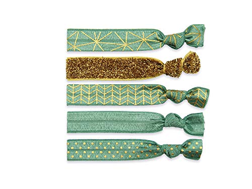 lille mus Juego de 5 gomas para el pelo o pulseras con purpurina, 5 stück (1er Pack), poliamida, elastano