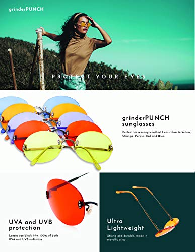 grinderPUNCH Hipster Retro Round Lightweight Rimless Plastic Frame Candy Color Sunglasses for Women2