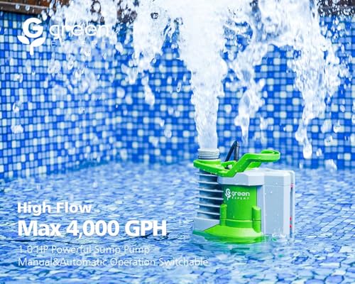 G Green Expert Green Expert 1Hp Sump Pump 4000Gph High Flow Stable Built-In Float Switch 25Ft Power Cord Automatic On Off For Water Removal Easy To Drain Sewage Pool Hot Tub Flooded House Garden Basement Sink thumb #1