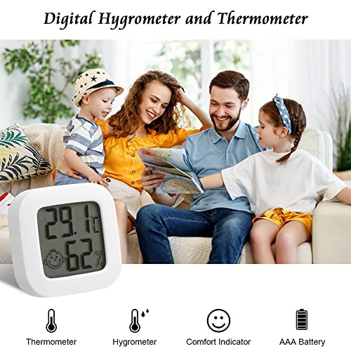 Ainiv Digital Hygrometer Indoor Thermometer, Mini Room Thermometer With Lcd Display And Face Lcons, Humidity Gauge With Temperature Humidity Monitor For Bedroom, Baby Room, Warehouse, Cellar, Car #TOP3