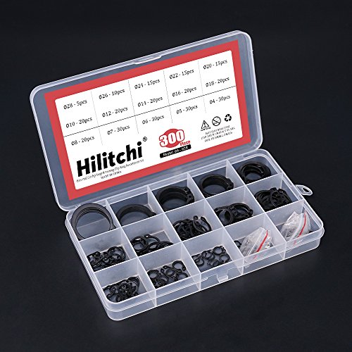 Hilitchi H-20122014 300-Pcs [15-Size] Alloy Steel External Circlip Snap Retaining Clip Ring Assortment Set thumb #3