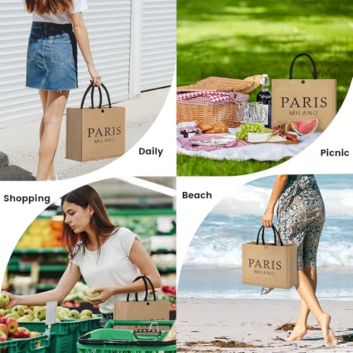 Image of Trifabricy Beach Bag for Women, Woven Straw Beach Tote Bag Waterproof, Weaving Swim Gym Shopping Travel Bags with Button