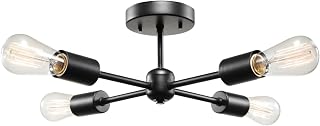 Globe Electric 66008 Vane 4-Light Flush Mount Ceiling Light, Matte Black