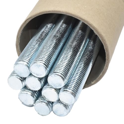 Pack of 10, M12 x 1m (1000mm) Zinc Plated Threaded Rod/Bar