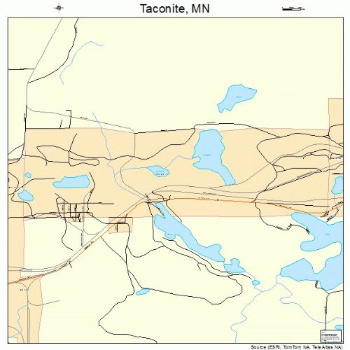 Large Street & Road Map of Taconite, Minnesota MN Printed poster size
