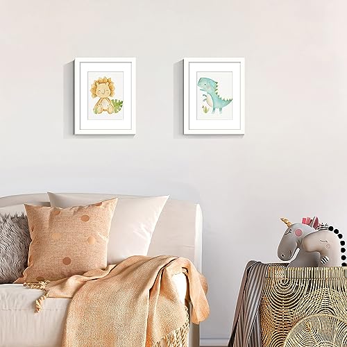 Image of upsimples 8.5 By 11 Picture Frame, Display Pictures 6x8 with Mat or 8.5 x 11 Without, Wall Hanging Photo Frames, White, 1 Pack
