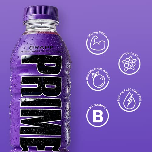 Image of Prime Grape Hydration Drink, 16.9 fl oz ℮ 500 ml, 12 Pack