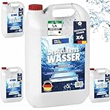 STAHLMANN® Destilliertes Wasser [4x5L] Kanister [Made in Germany] - [Destilliertes Wasser für Dampbügeleisen und vieles mehr] – Destilliertes Wasser