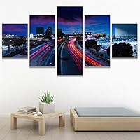 SIGNWIN 5 Panel Canvas Wall Art Light Exposure for Home Decorations Ready to Hang - 60