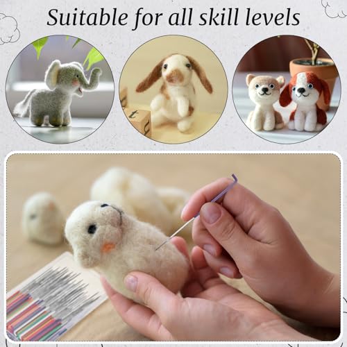 image for CroBlissful 60 Pcs Needle Felting Needles 7 Colors,Wool Felting Suppli