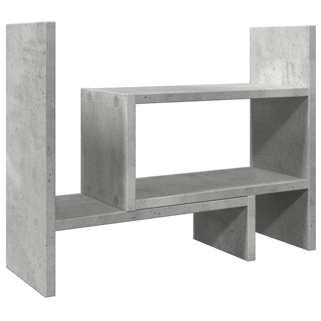 vidaXL Schreibtisch Organizer, Tischorganizer DIY Drehbar Verstellbar, Regal Bücherregal für Büro Zuhause, Schreibtischregal Büro-Organizer, Betongrau Holzwerkstoff
