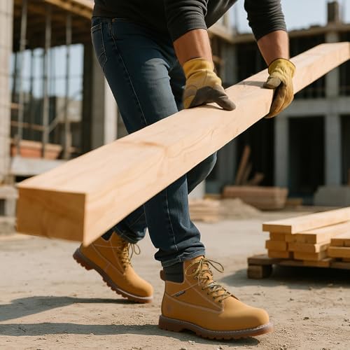 Image of NINGO Waterproof Steel Toe Work Boots for Men, EH Rated, Slip Resistant | Mens Safety Toe Work Shoes, ASTM F2413-24, Full-Grain Leather, Oil Resistant, for Construction Industrial Warehouse