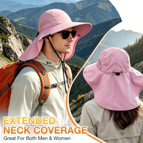 Image of Solaris Sun Hat with Neck Flap, UPF 50 Sun Protection Lightweight Sun Cap for Men Women, Wide Brim Hat for Fishing Hiking