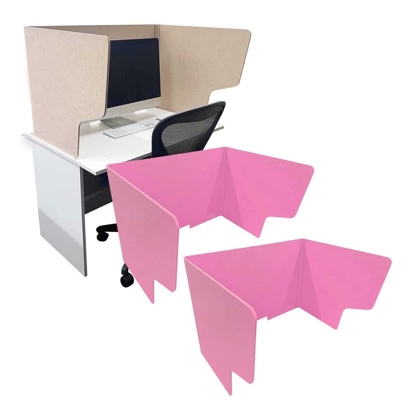 THKSGIV Acoustic Desk Divider, Freestanding Soundproof Partitions 60/80/100 cm, 2-Piece Noise & Visual Distraction Reduction Wall for Classrooms Students