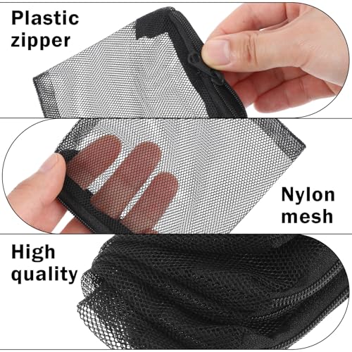 Image of Piriuuo 10 Pcs Aquarium Media Bags, 3.9 inch X 4 inch Filter Media Bag Small Media Bags for Aquarium Aquarium Filter Bags with Zipper Reusable Filter Bags for Fish Tank Activated Carbon (Black)