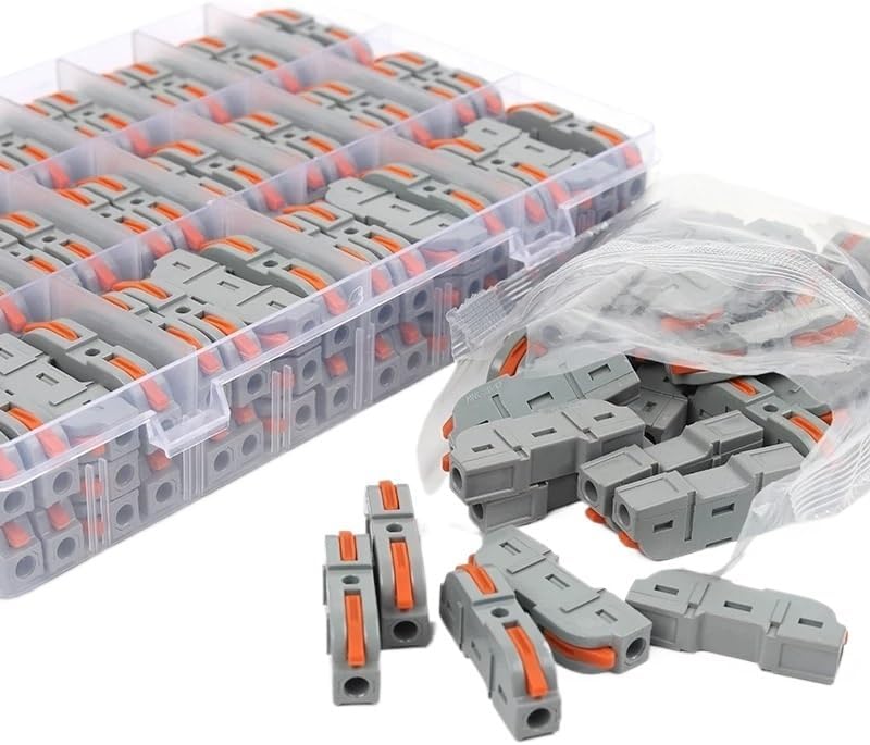 Quick Splicing Multiplex Butt Wire Connector Compact Electrical Cable Terminal Block Home Wiring Connectors Junction Box(50PCs)