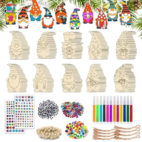 Wqafe Holzanhänger Weihnachten zum Bemalen, 354 Stück Bastelset...