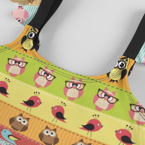 Image of Girls One Piece Swimsuit Cute Alpacas Hearts Stars Ruffles Swimwear Bathing Suits 3-12 Years