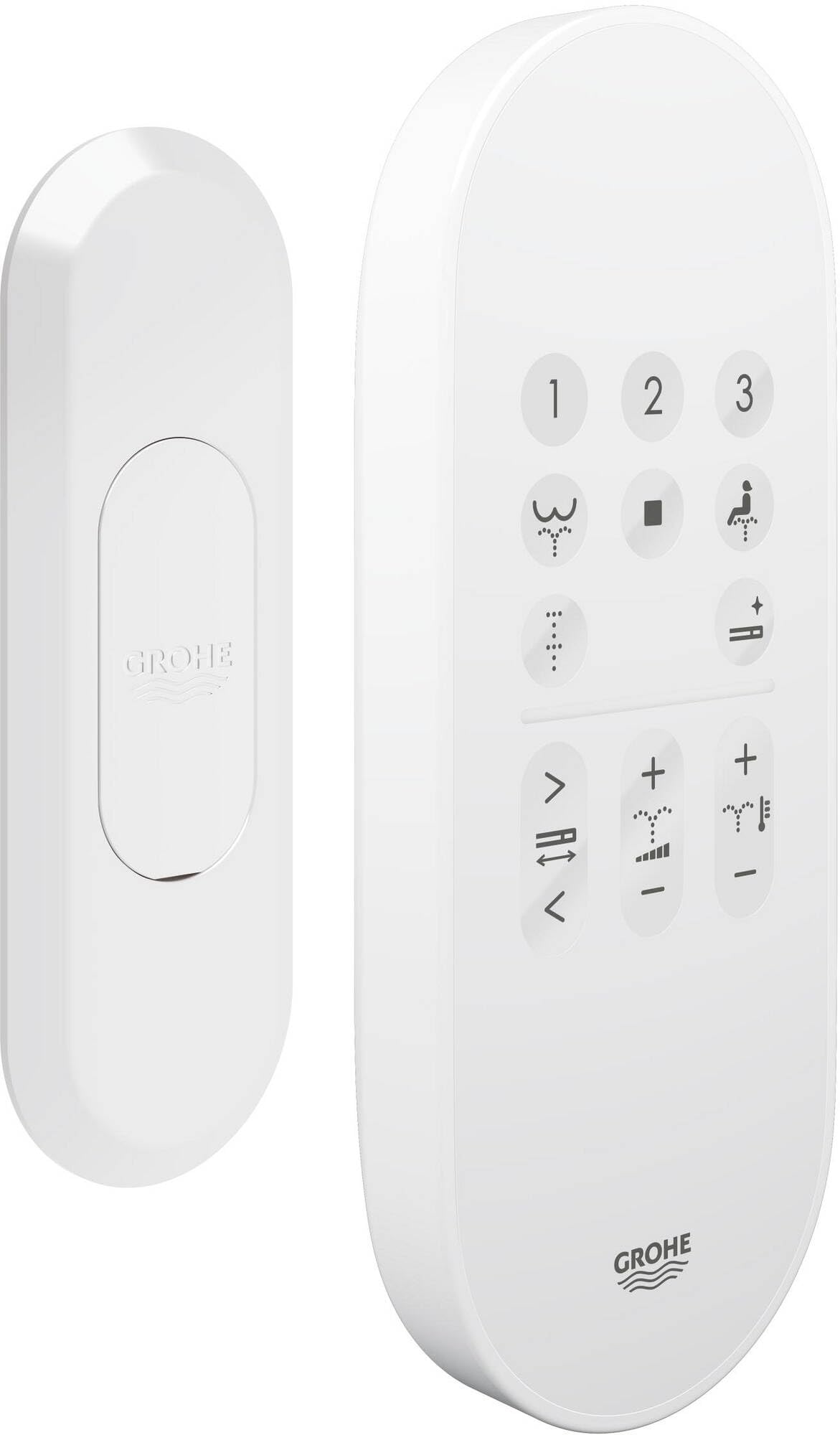 GROHE Sensia WC Lavant Suspendu, 2 bras de douchette réglables hygiène intime (1 jet arrière, 1 jet douchette féminine), Télécommande, Cuvette sans bride, Blanc Alpin, 36507SH0