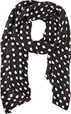 fashionchimp ® Damen-Schal im Plissee-Design, Punkte-Print, Pastell-Farben, Sommer-Schal (Marine-Weiß)