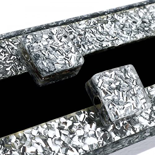 Image of Gets Acrylic Purses and Handbags for Women Multicolor Perspex Geometric Patterns Box Clutch Banquet Evening Crossbody Handbag