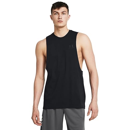 Under Armour Men's Sportstyle Left Chest Cut-Off T-Shirt - 3X-Large Big - Black