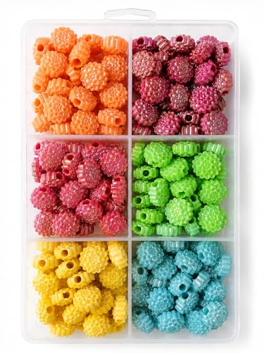 Image of eshoppee 200 gm 14 mm Plastic Beads for Jewellery Making Kit Art and Crafts Materials for Necklace Bracelet Earring Making DIY Kit (19)