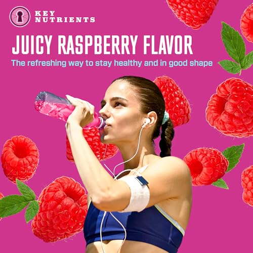 KEY NUTRIENTS Multivitamin Electrolytes Powder No Sugar - Juicy Raspberry Electrolyte Powder - Hydration Powder - No Calories, Gluten Free Keto Electrolytes Powder - 90 Servings - Made in USA