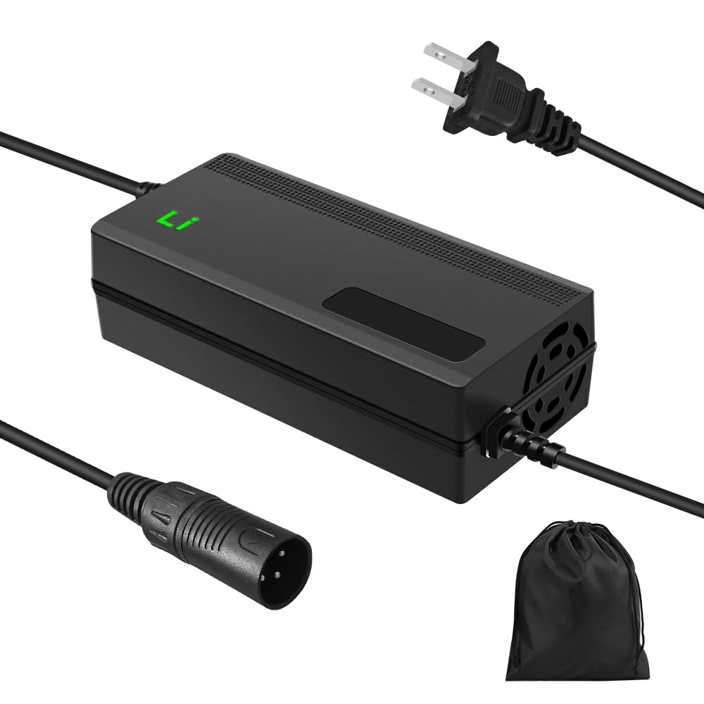 58.8V 3A Super Fast Charger for 52V Lithium Battery with Cooling System,It has a Charging Speed 50% Faster Than The 2A Charger. (Cannon/XLR plug-3A)