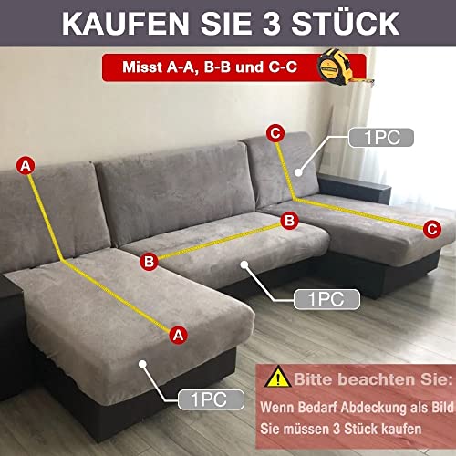 uyeoco Sofabezug L Form Rechts/Links Sofa Überzug Ecksofa Sofaüberwurf Stretch Sofahusse Couchbezug für 3/2/4 Sitzer Couch (Color : G, Size : 190-230cm)