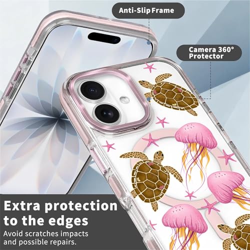 Coque iPhone 17 transparente magnétique VisEnt Méduse Rose - 5