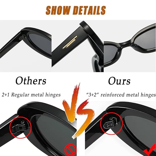Kursan Retro Small Oval Sunglasses for Women with Thin Face Narrow Style3