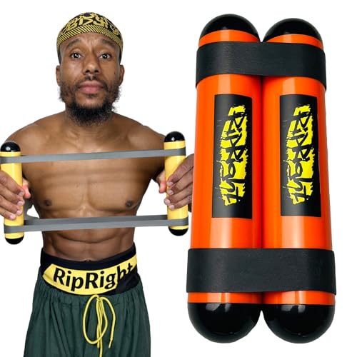 RipRight Premium RipStick Pillz Workout Equipment for Joint Rehab Shoulder Strength Resistance Training and Muscle Building 6 Adjustable Resistance Bands (Orange/Black)