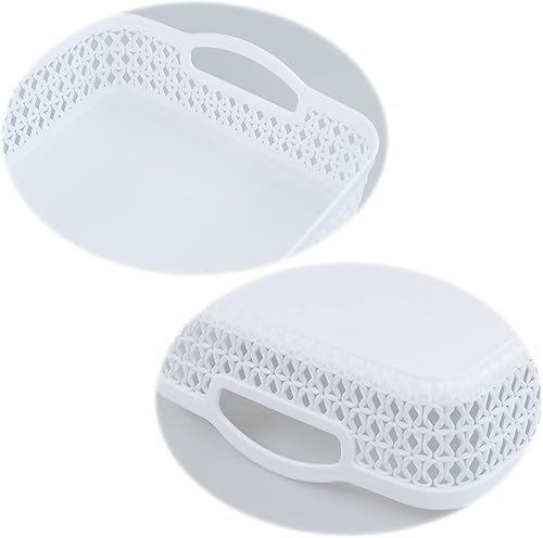 Miniatura 3 de Saedy - Juego de 6 cestas de plástico para almacenamiento, color blanco