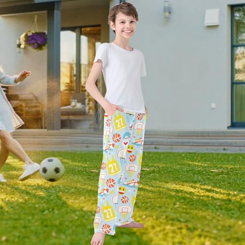 visesunny Boys' Pj Pants Colorful Pattern Jogger Sweatpants Elastic Waist Long Bottoms Trousers with Pockets Size S-XL4