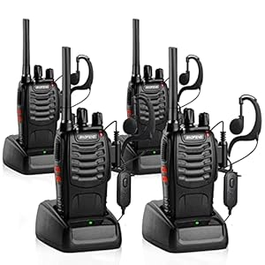 Nestling Walkie Talkie Lunga Distanza Professionali Ricaricabili Radio Ricetrasmittenti Portatili con Auricolare Originale Batteria (Confezione da 4)
