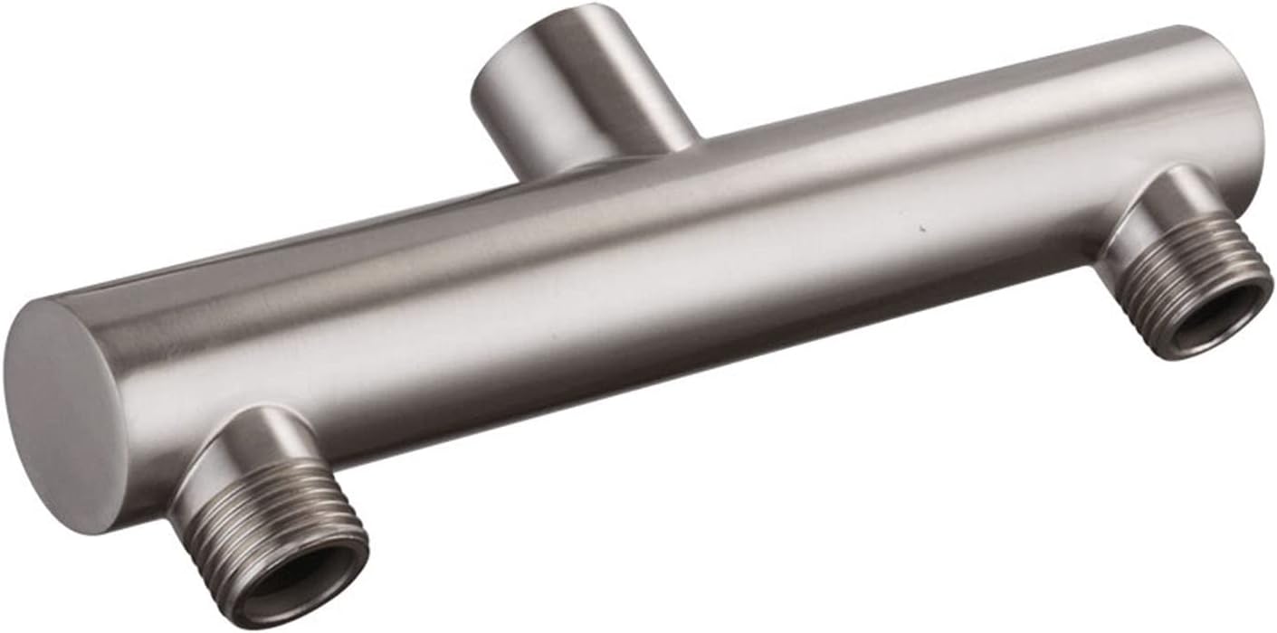 AZOS Double Outlet Shower Manifold Brushed Nickel, Suitable for Dual