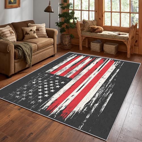 Tapete bandera americana 60x90 cm antideslizante y lavable miniatura 1